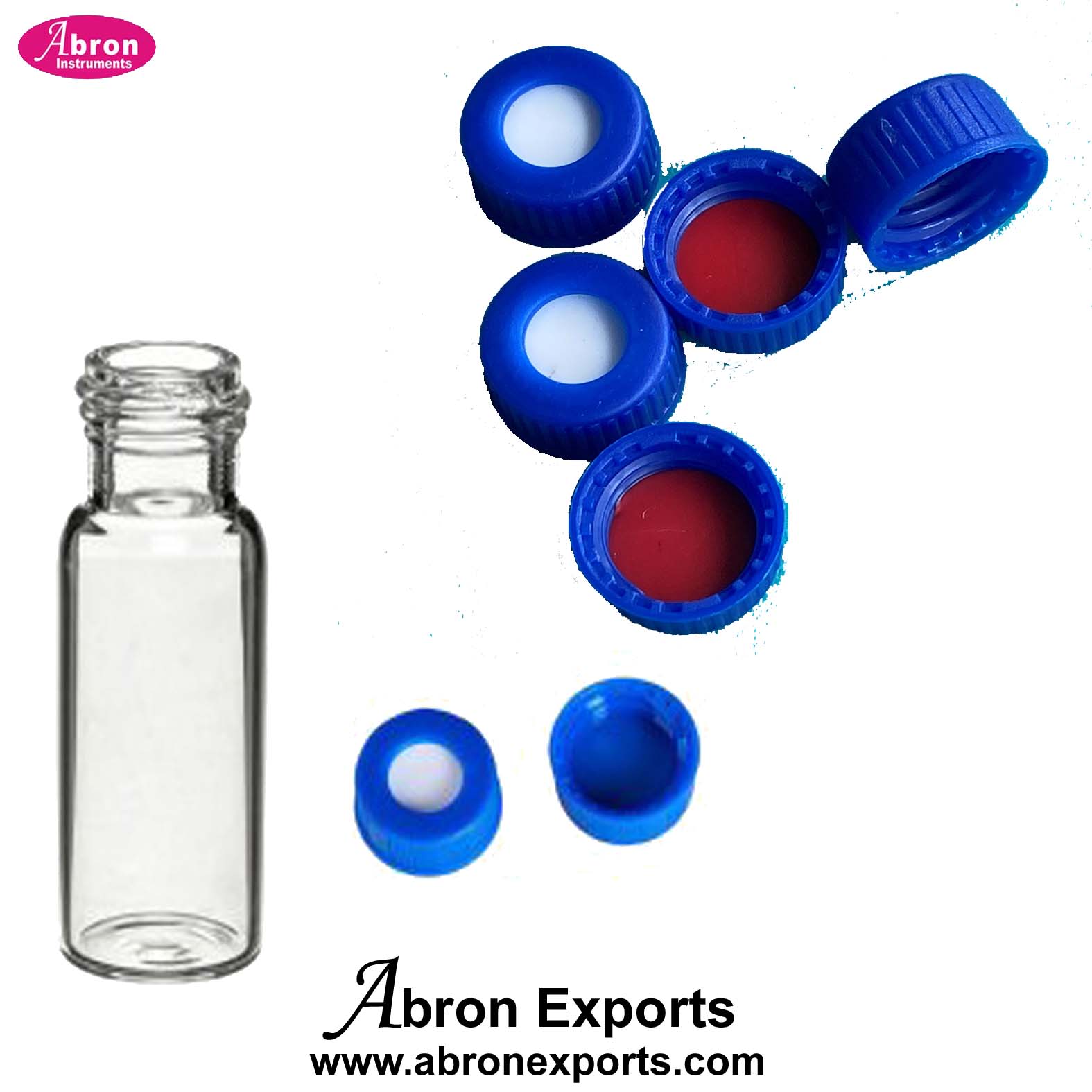 glass vial spare screw cap with white or red preslit septa 9mm neck pack of100pc Abron HPLC Sampling Use AB-77SV2CP